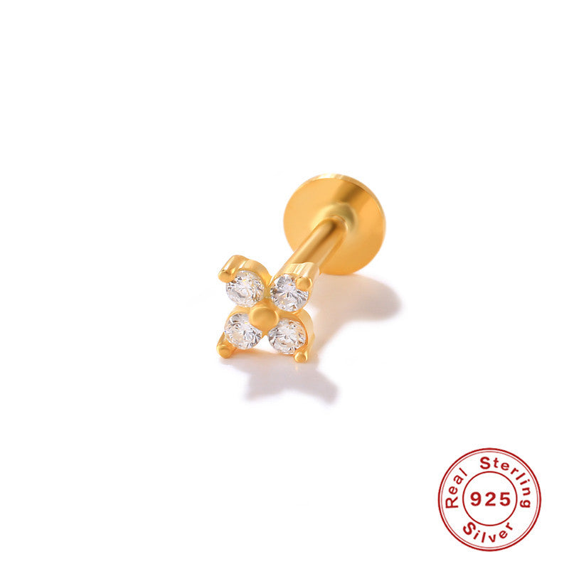 Wholesale S925 Sterling Silver Piercing Inner Thread Ear Piercing Ear Bone Nails