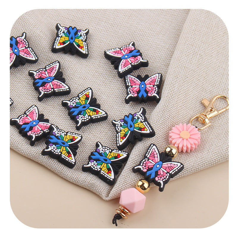 Wholesale Creative Butterfly Pattern Silicone Beads