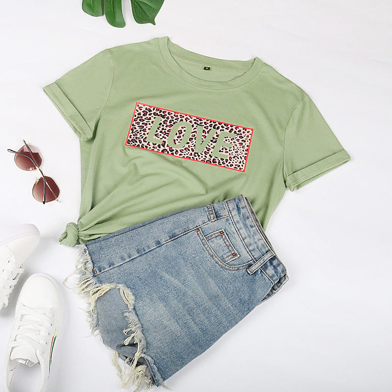 Wholesale Valentine's Day Polyester Printed Short Sleeves