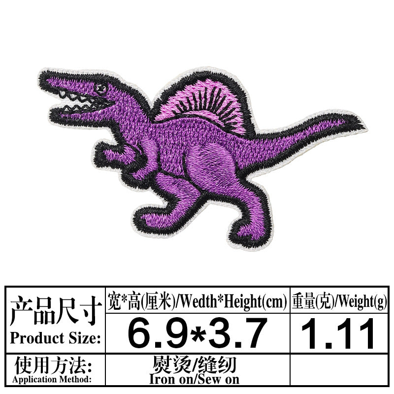 Wholesale Cartoon Dinosaur Embroidered Patch Twill Applique Decorative Sewing Accessory For Clothing Towel Gift