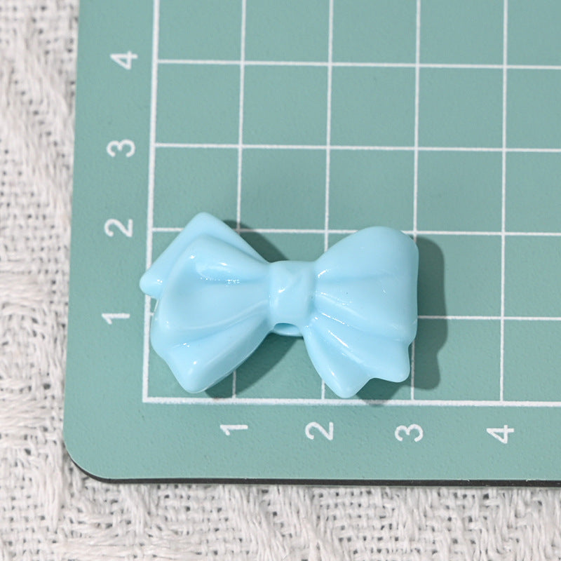 Wholesale 10pcs Macaron Colorful Double-Layer Bow Acrylic Beads