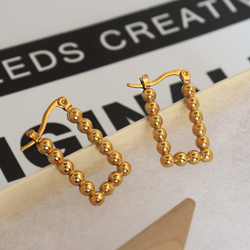 Wholesale Round Bead Geometric Earrings
