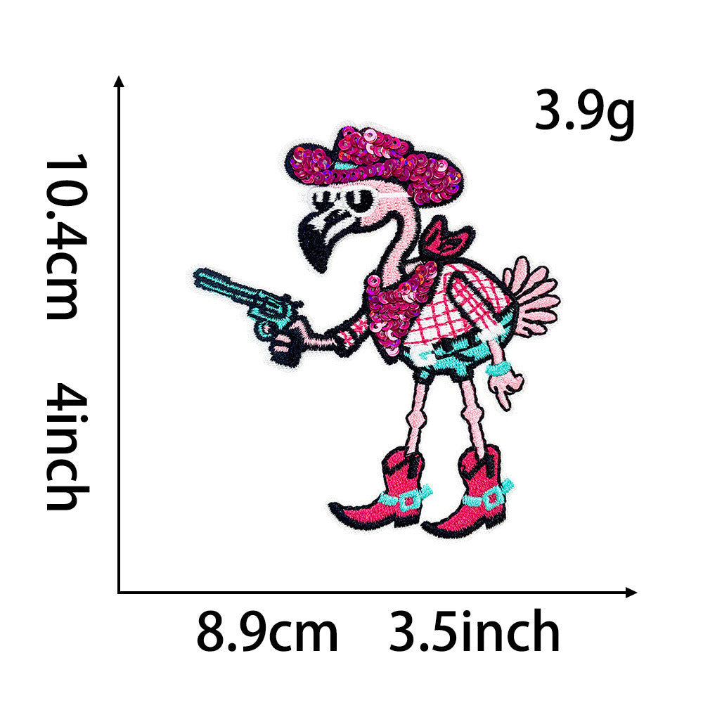 Wholesale Iron On DIY Embroidery Patches Flamingo Ice Cream Octopus Trophy Bow For Clothing Fashion Accessory