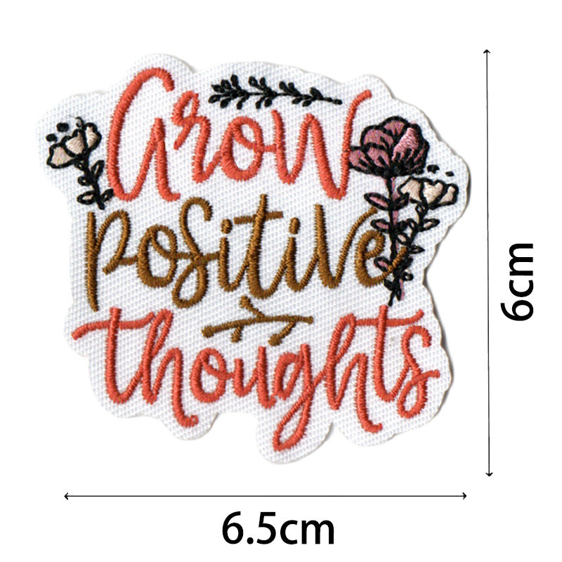 Wholesale Bohemian embroidered fabric patch with positive energy quotes for bags  DIY Patches