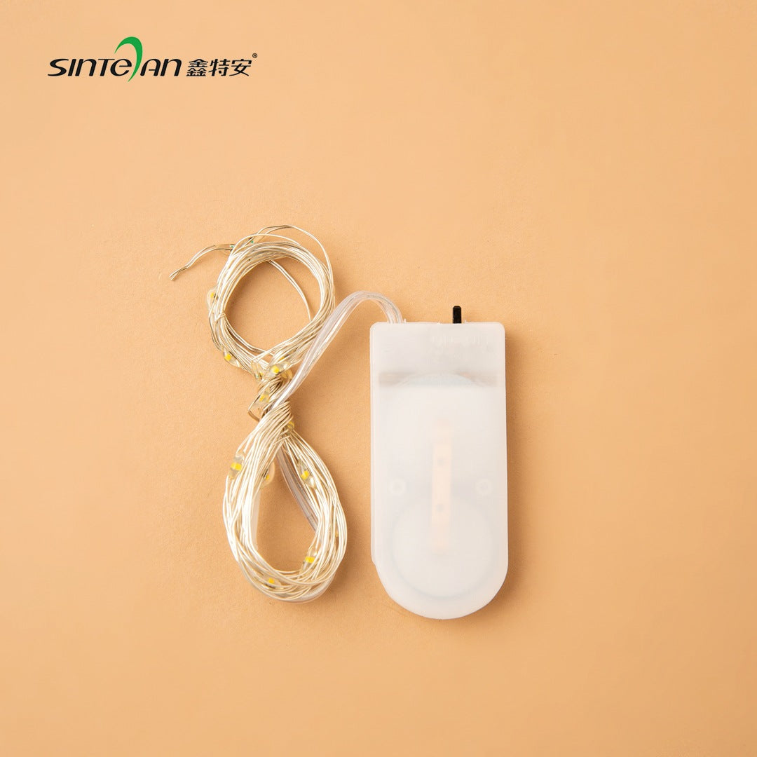 Wholesale Christmas tree light string warm white lighting LED low voltage light anti-electric shock button battery copper Christmas light