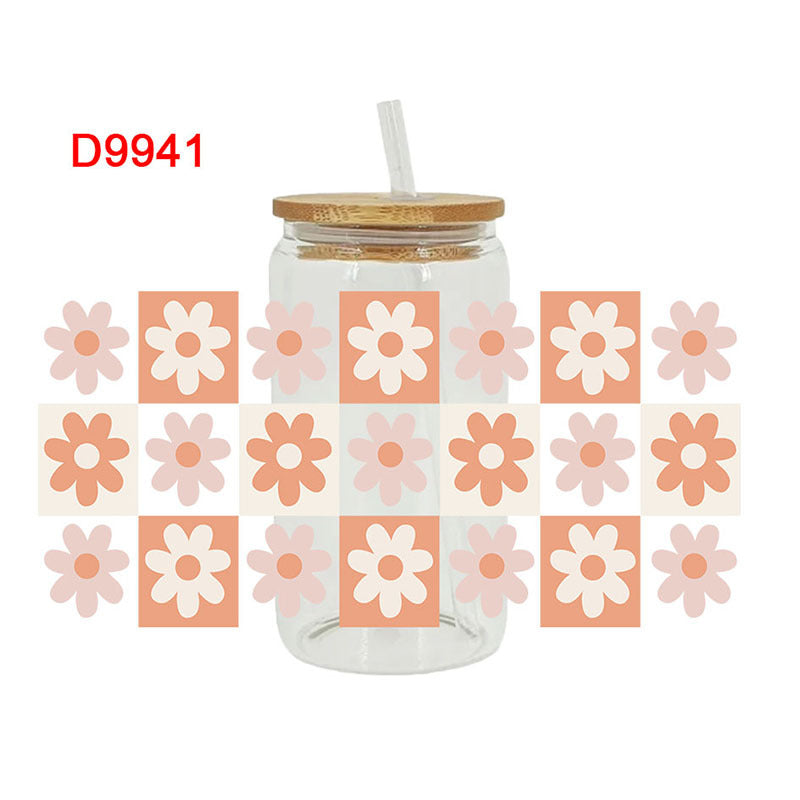 Wholesale Flower Butterfly 16oz Cup UV DTF Wraps