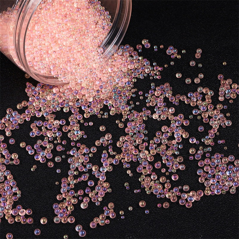 Wholesale 30g Non Porous Transparent Iridescent Glass Rice Beads