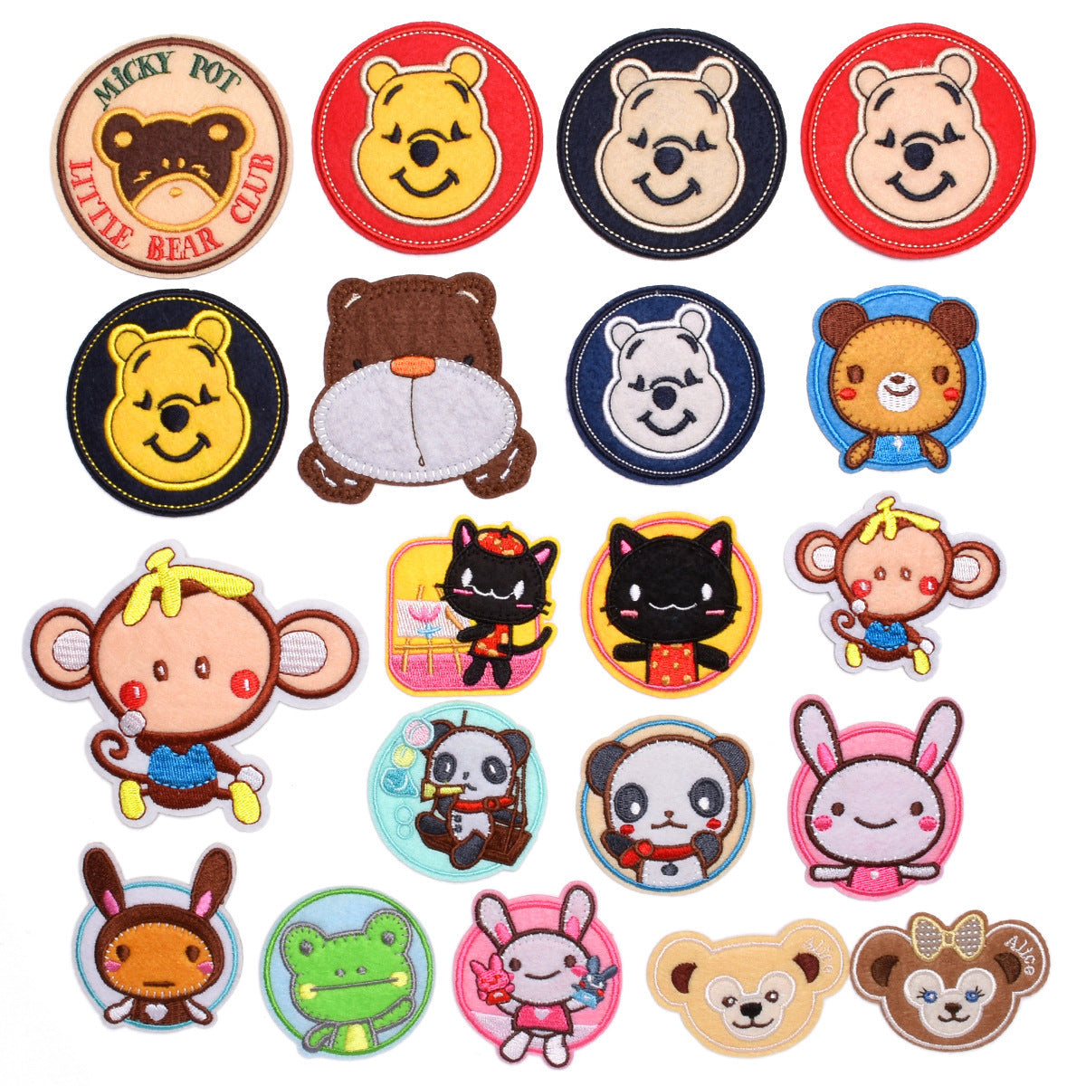 Wholesale Cartoon Animal Embroidered Patches Chic Cloth Applique For Jeans DIY Clothing Decorative Accent Gift Boutique Resale