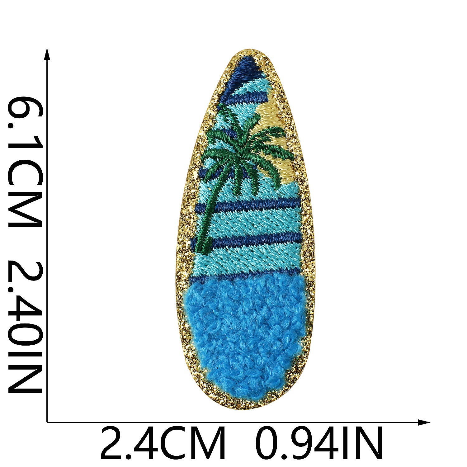 Wholesale Trendy Glitter Embroidered Iron On Patch Summer Beach Party Design For Swimwear Towels And Clothing