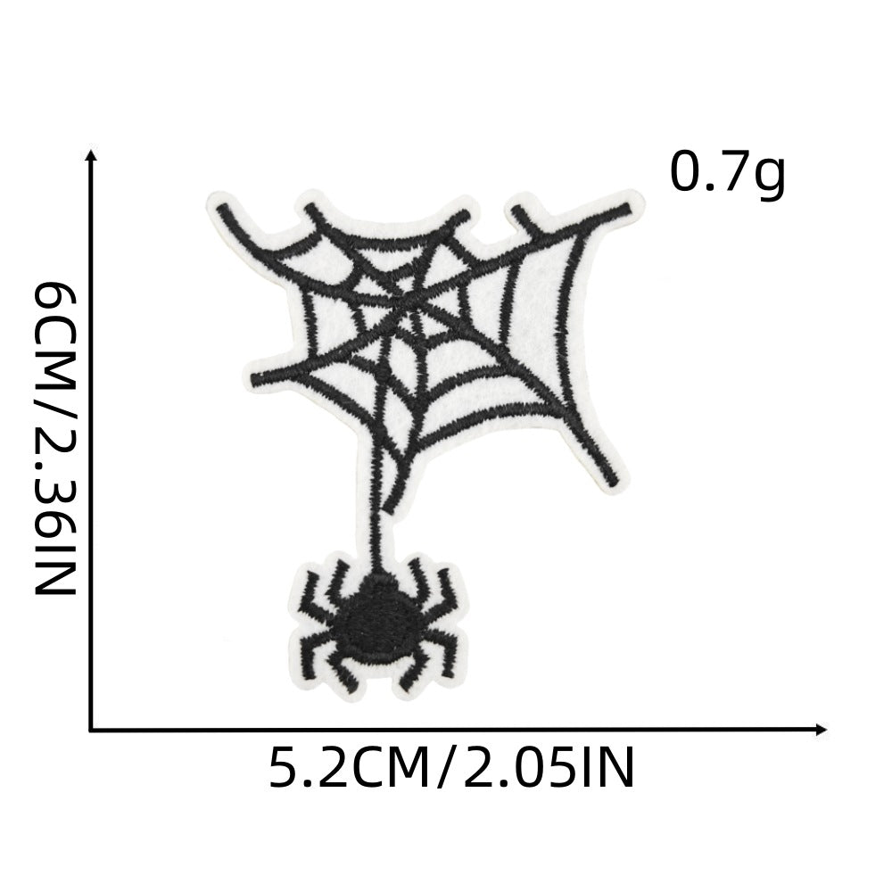 Wholesale Polyester Embroidered  Patches Ghost Bat Pumpkin Applique For Party Headwear Fashion Accessory