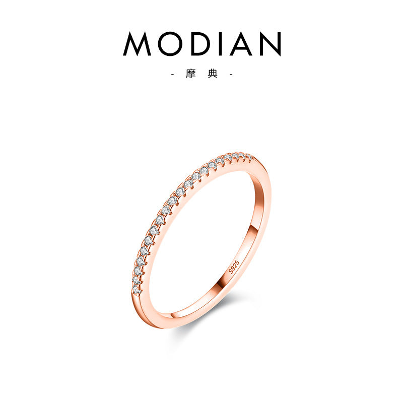 Wholesale S925 Sterling Silver Fashion Zircon Thin Ring