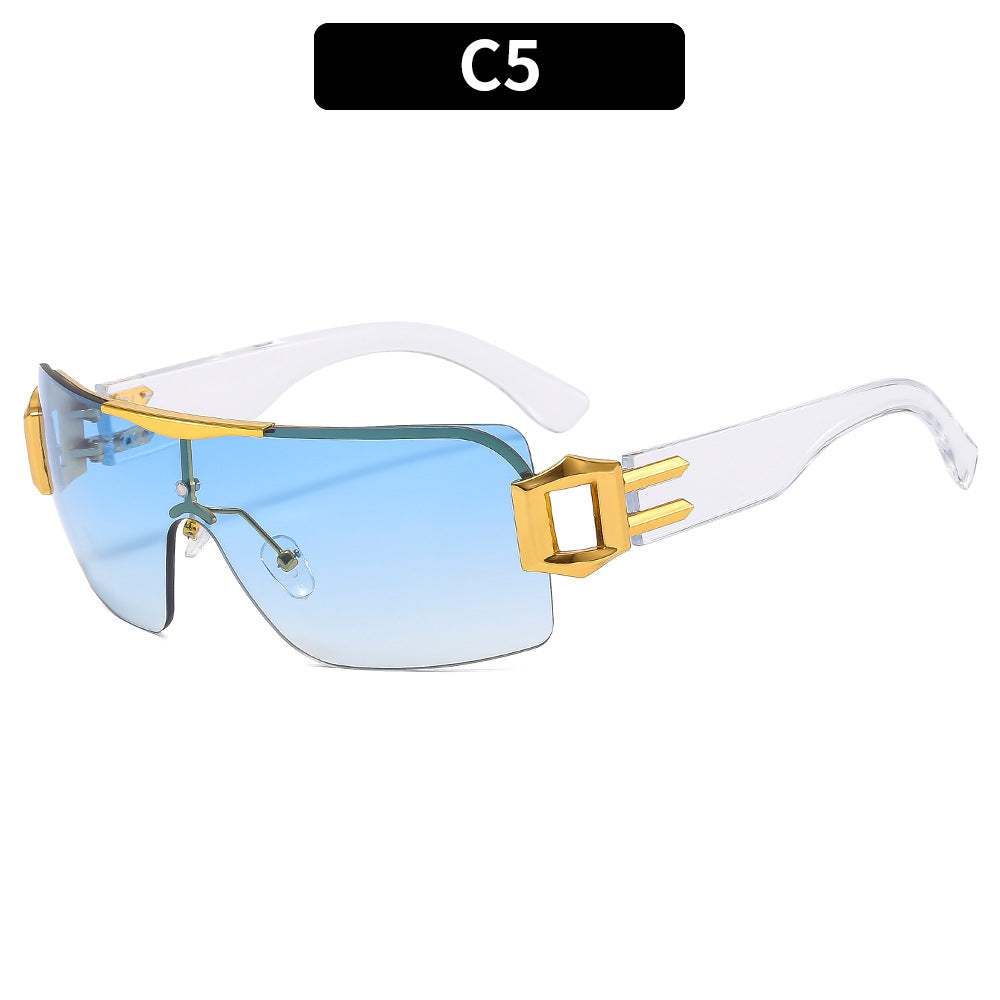 Wholesale One-piece Y2K Sports Sunscreen PC Sunglasses