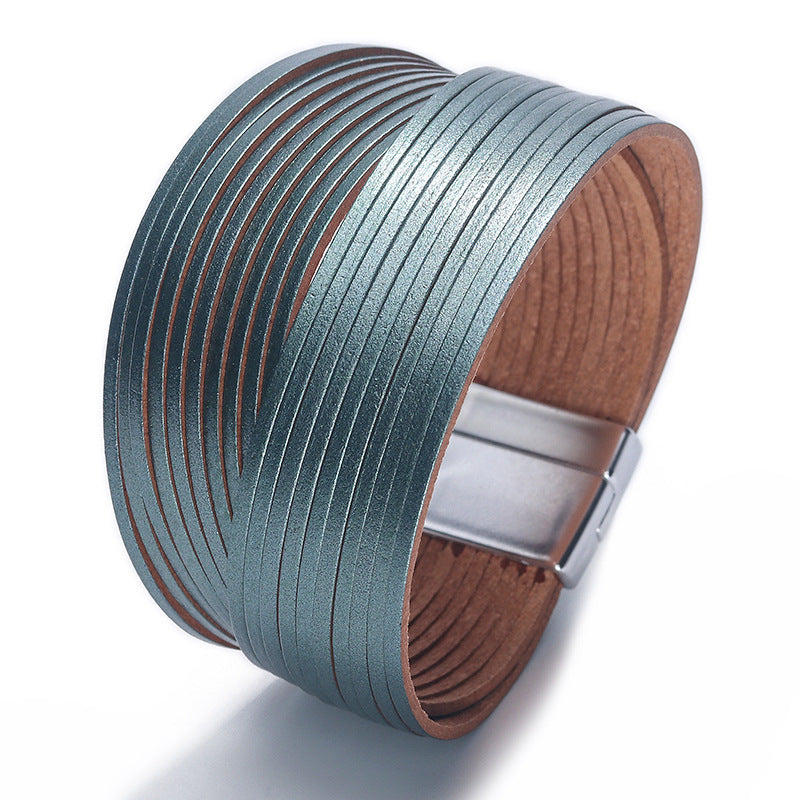 Wholesale Bohemian style multi-chain magnetic clasp bracelet