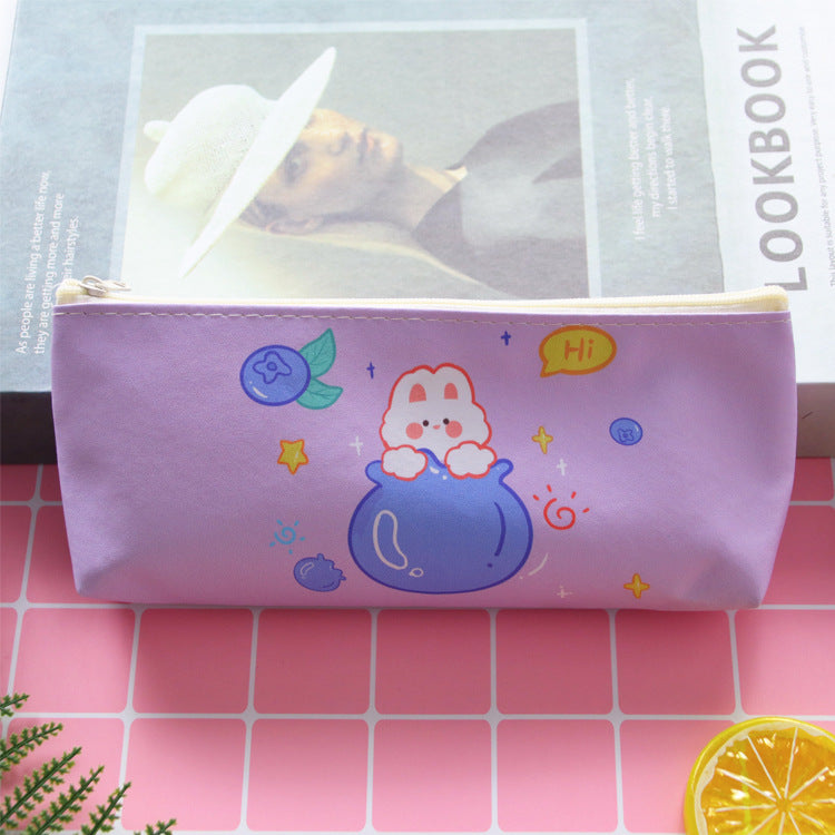 Wholesale Creative PU Leather Pencil Case Cartoon Bear Rabbit Pencil Case