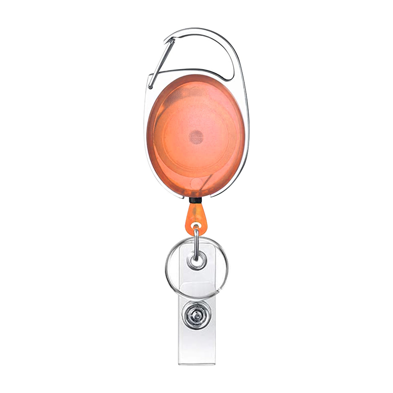 Wholesale Transparent Colorful Oval Zinc Alloy Retractable Keychain