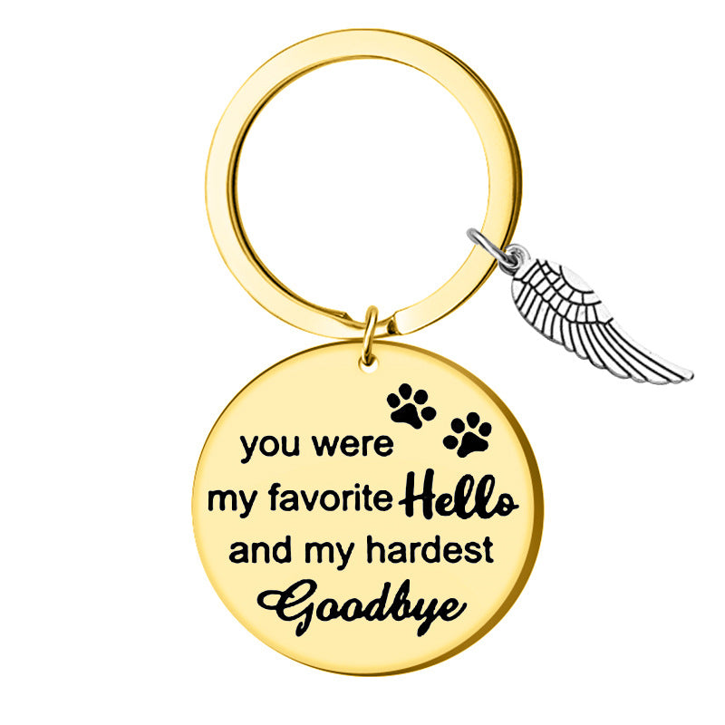 Wholesale Dog Tags GOODBYE Pet Stainless Steel Keychain