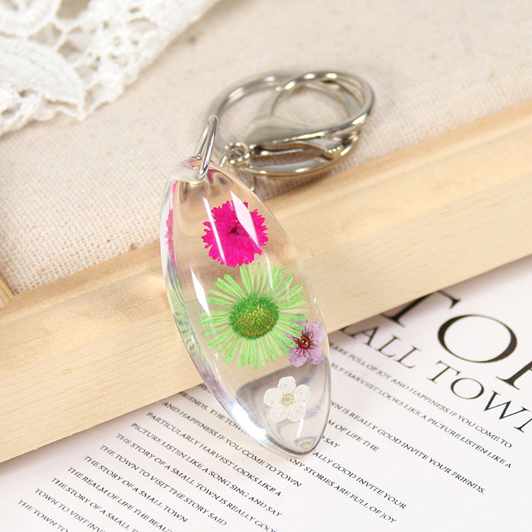 Wholesale 6pcs Dried Flower Natural Plant Specimen Keychain
