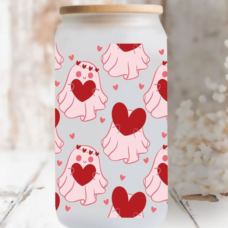 Wholesale Sweet Heart Valentine' s Day 16oz Cup UV DTF Wraps