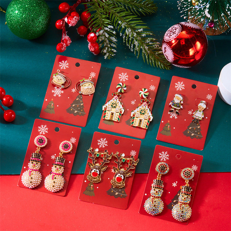 Wholesale Christmas tree bells  candy canes  reindeer earrings