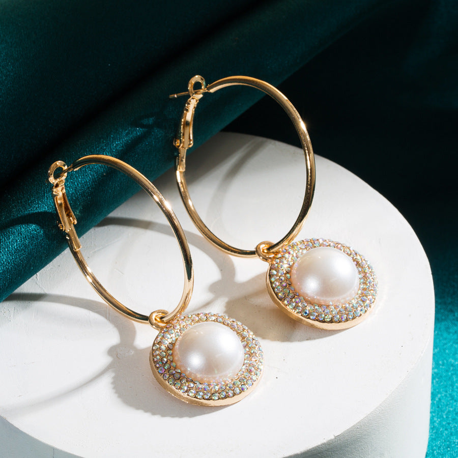 Wholesale Pearl Glass Diamond Earrings