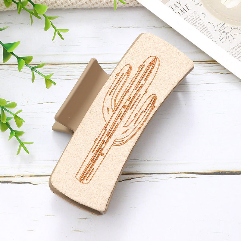 Wholesale Fresh and Simple Western Style Carved Cactus Sunflower Hair Clips