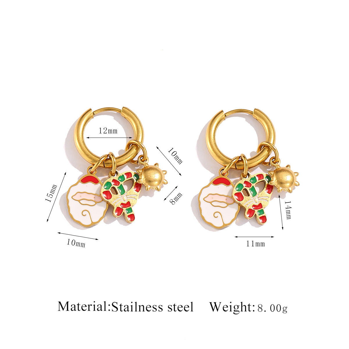 Wholesale Christmas series stainless steel earrings