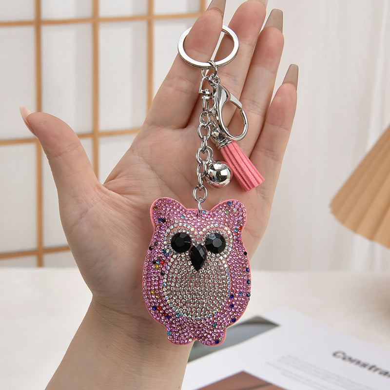 Wholesale Tassel Rhinestone Cartoon Women' s Bag Pendant Keychain