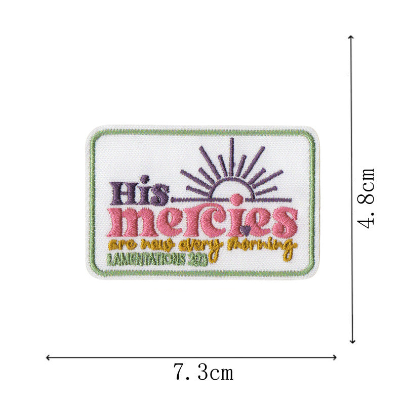 Wholesale Inspirational Bible Verse Iron On Embroidered Patches Set Of 9 Towel Decorative DIY Accessory