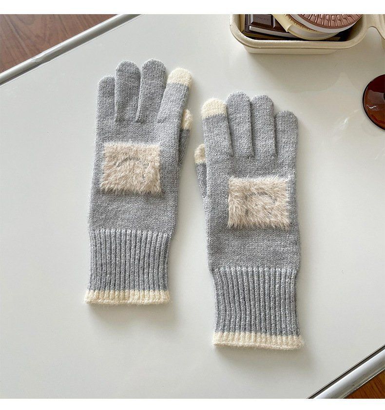 Wholesale Autumn and Winter Outdoor Cycling Cold and Warm Touch Screen Knitted Gloves