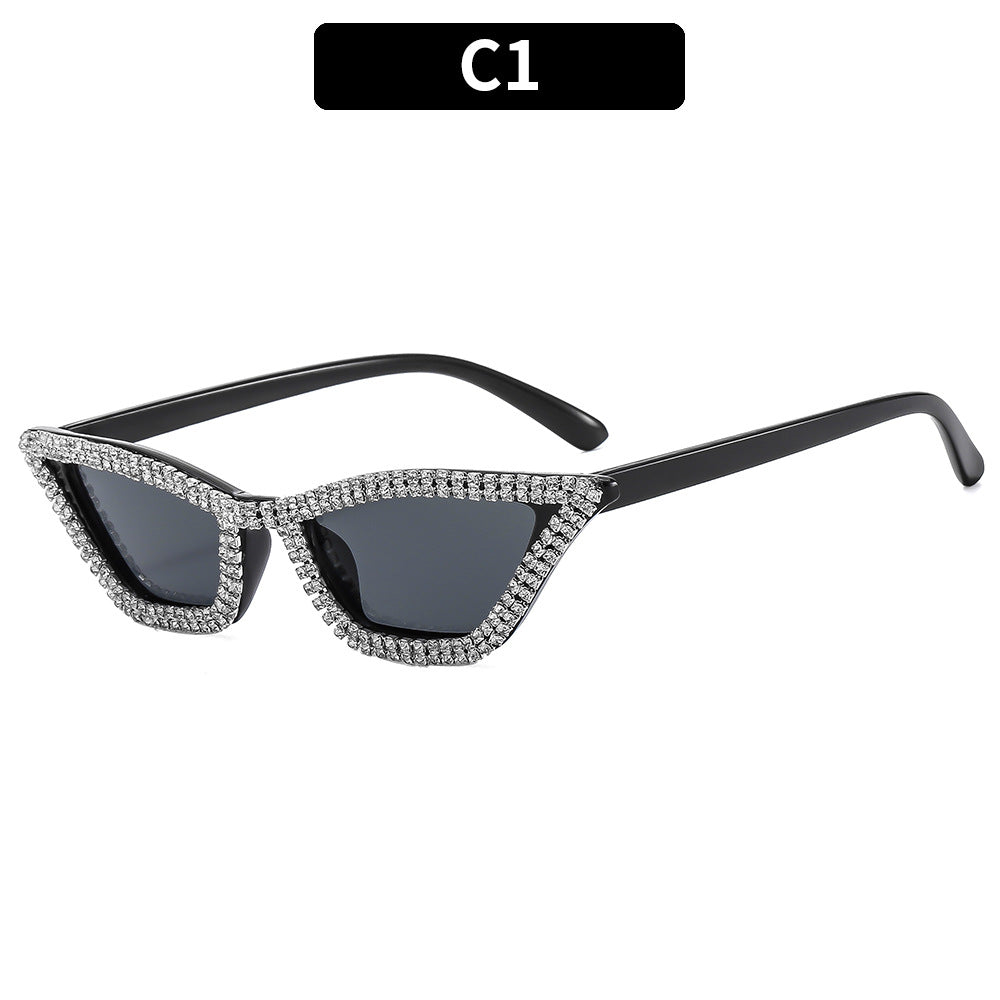 Wholesale Diamond Cat Eye PC Sunglasses