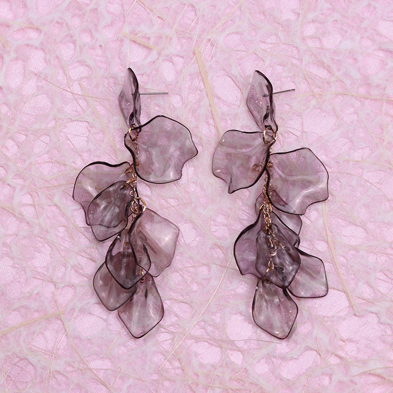 Wholesale Tassels Petals Acrylic Earrings
