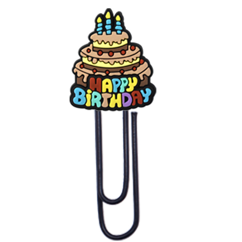Wholesale Random 50pcs Birthday Cake Paper Clip Bookmark