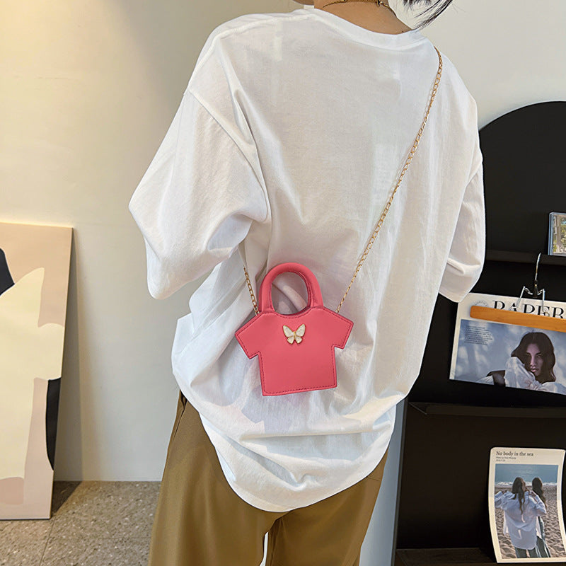 Wholesale PU Clothing Bags, Mini Children's Handbags, Candy Colored Single Shoulder Diagonal Cross Bags