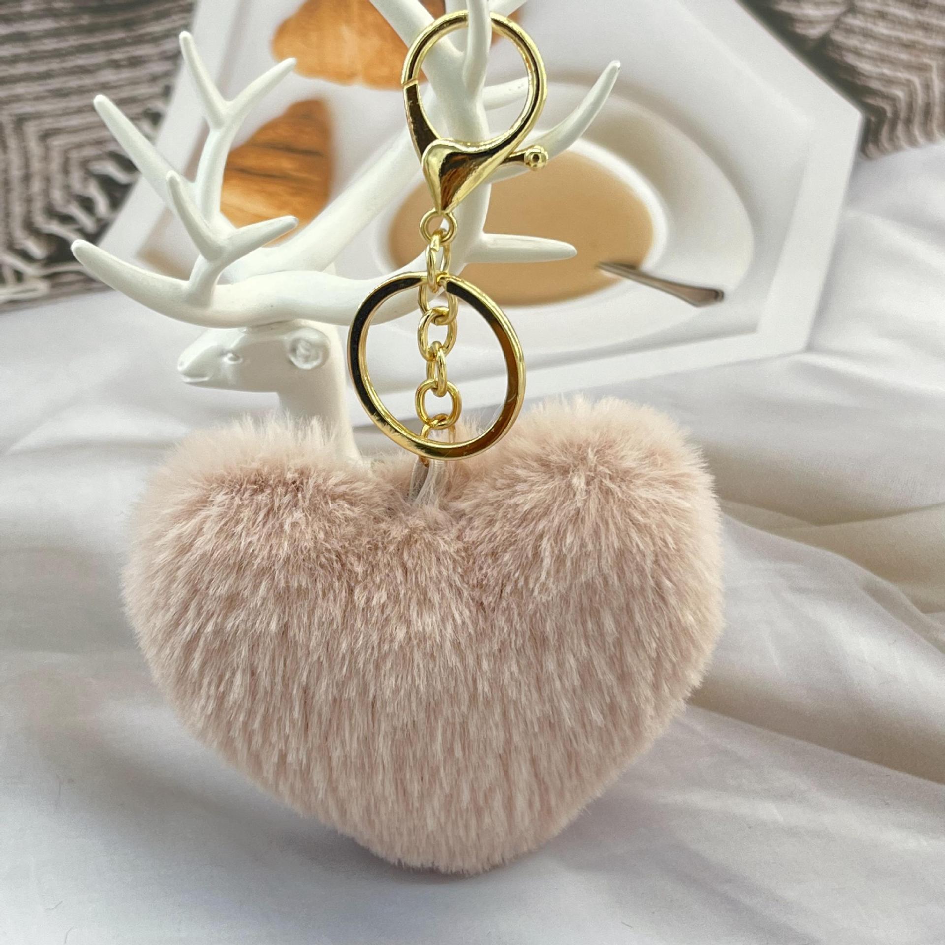 Wholesale Plush Peach heart keychain