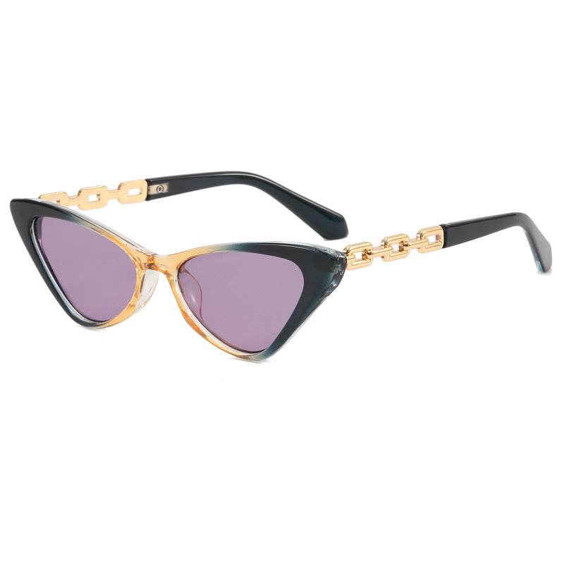 Wholesale Trendy metal chain triangle sunglasses
