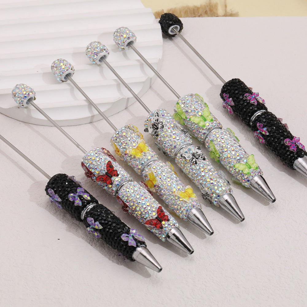 Wholesale  5pcs Butterfly Soft Clay Full Diamond Fancy Beadable Pens