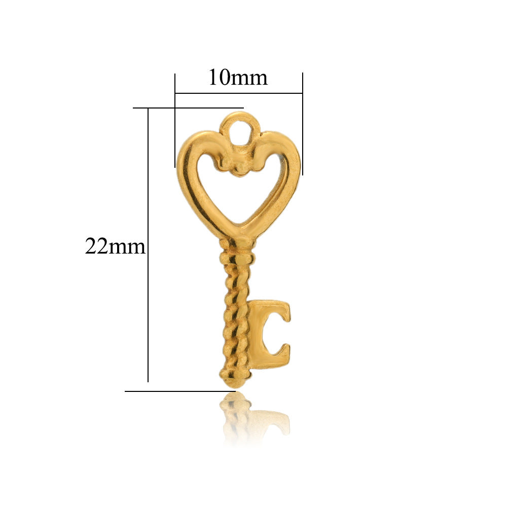 Wholesale 5PCS/PACK Stainless Steel Hollow Heart Key Padlock Small Pendant DIY Jewelry Accessories