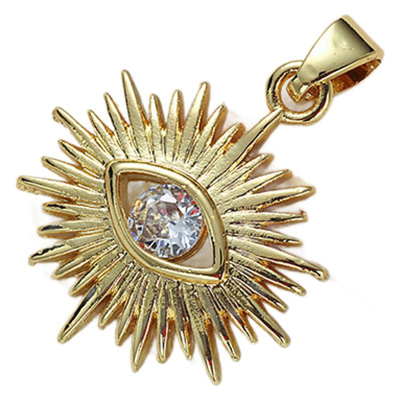 Wholesale Fully Inlaid Zirconia Devil's Eye Necklace DIY Pendant