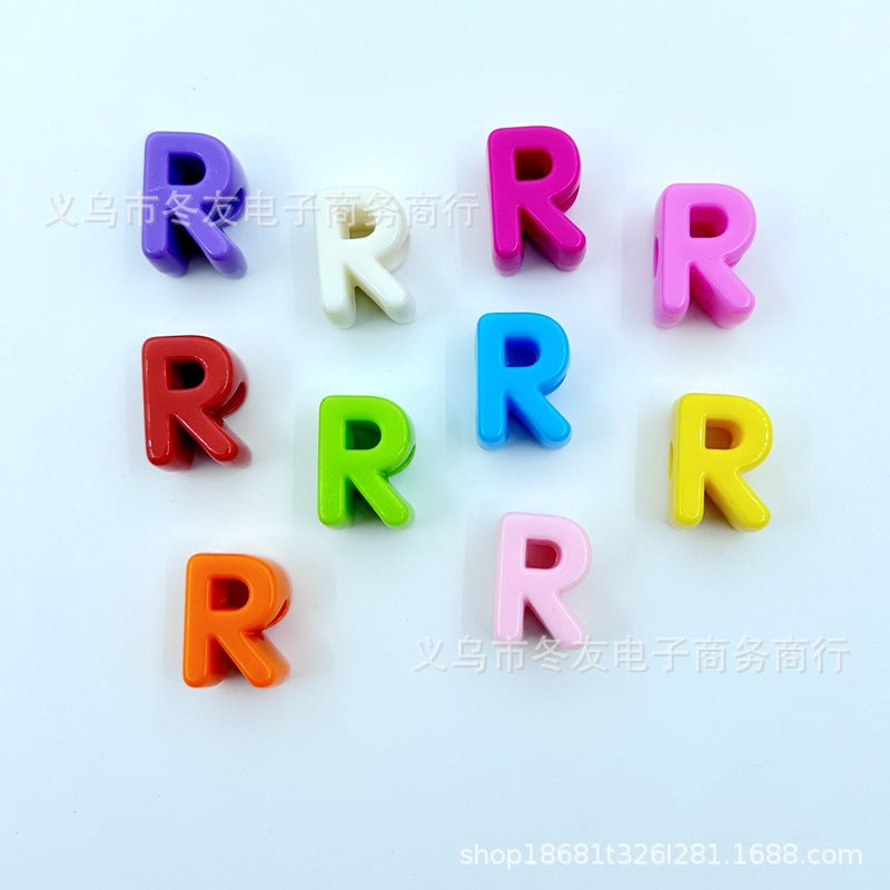 Wholesale  20pcs/pack   Acrylic large-hole letter Letter Beads