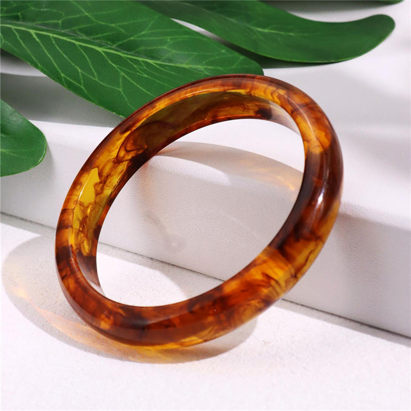 Wholesale Retro cold style acetate amber pattern acrylic bracelet