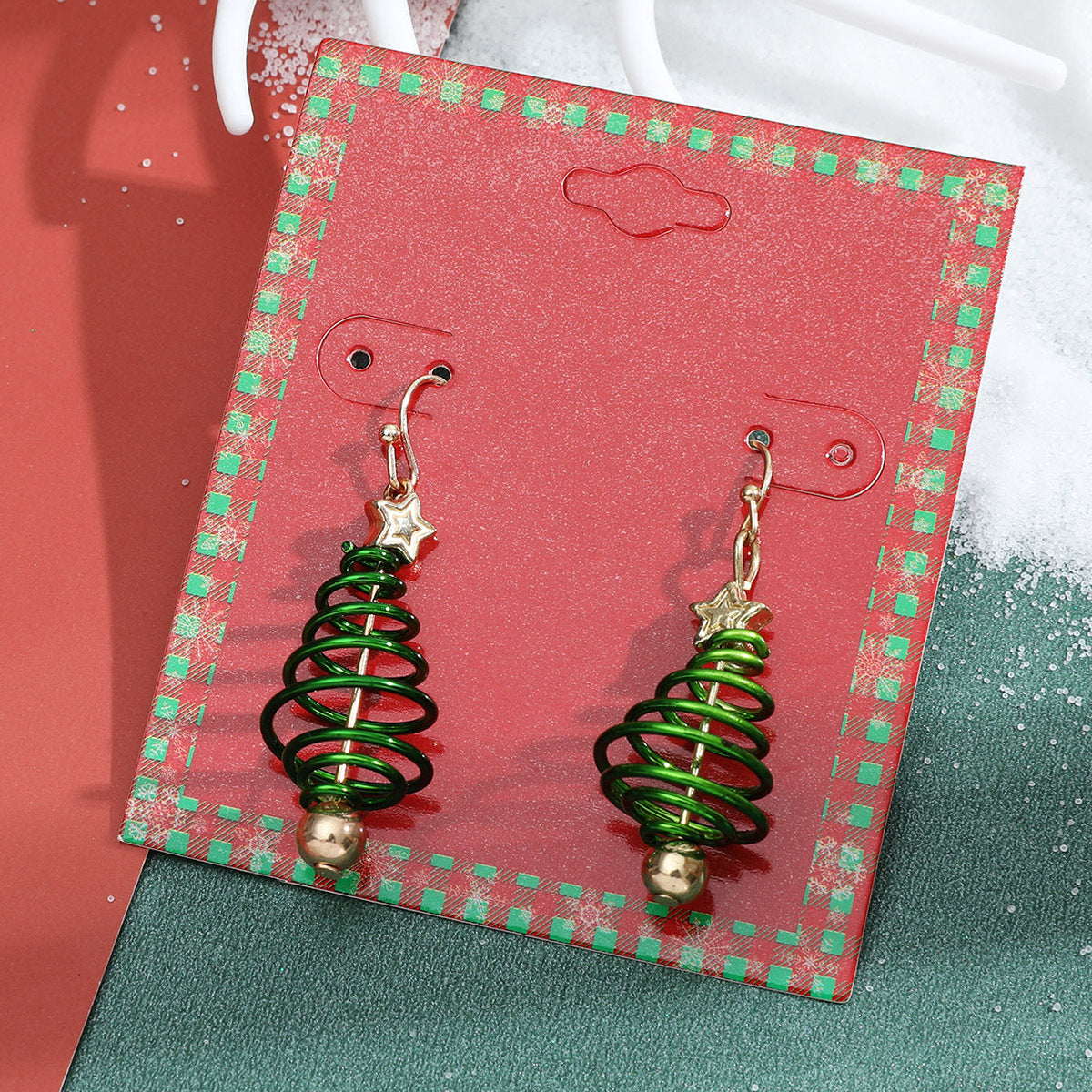 Wholesale Christmas Candy Christmas Tree Bell Alloy Earrings