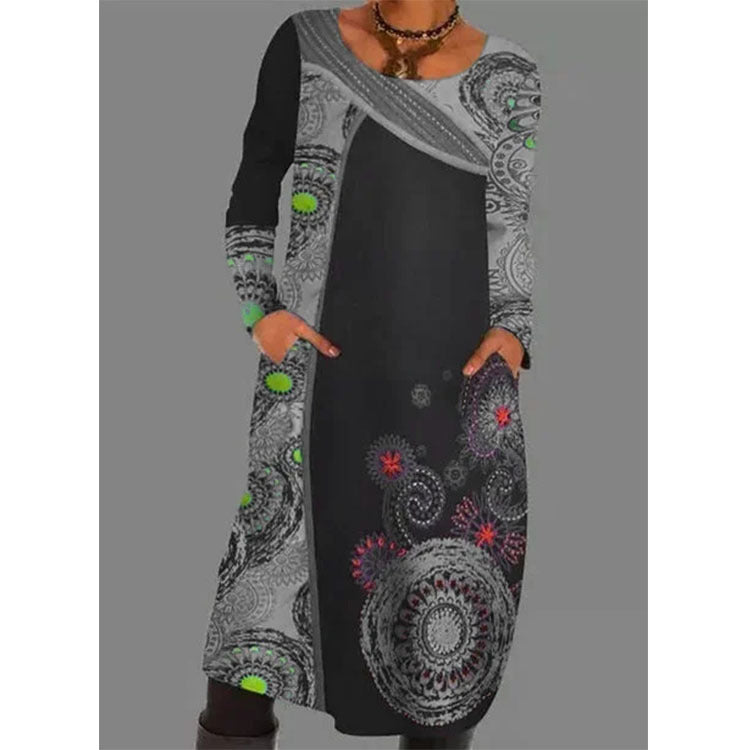 Wholesale Polyester Printed Ethnic Style Dresses