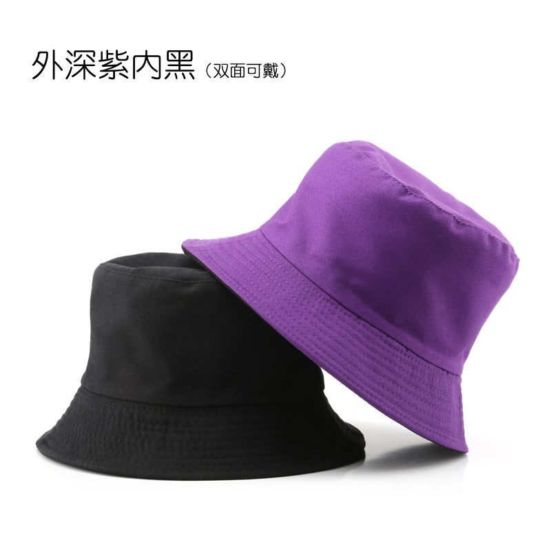 Wholesale Double-sided Solid Color Sunshade Bucket Hat
