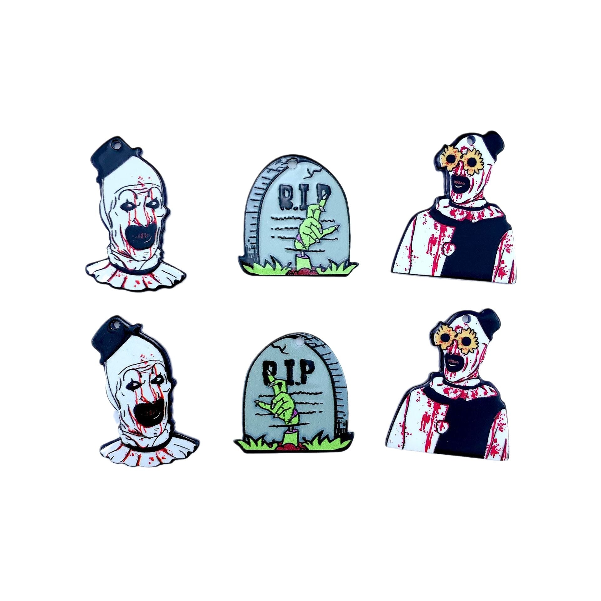 Wholesale 30pcs/pack double-sided horror pendant DIY accessories Acrylic Flatback