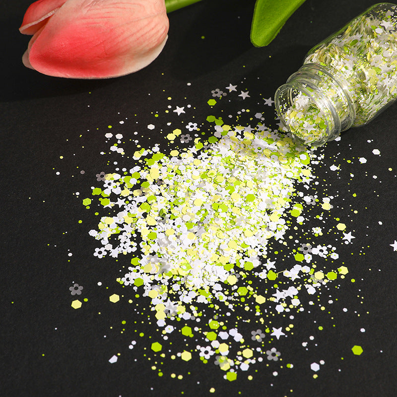 Wholesale DIY Handmade Material Drop Glue Macaron Mixed Glitter Flow Hemp Cherry Blossoms Sparkling Pink Glitter