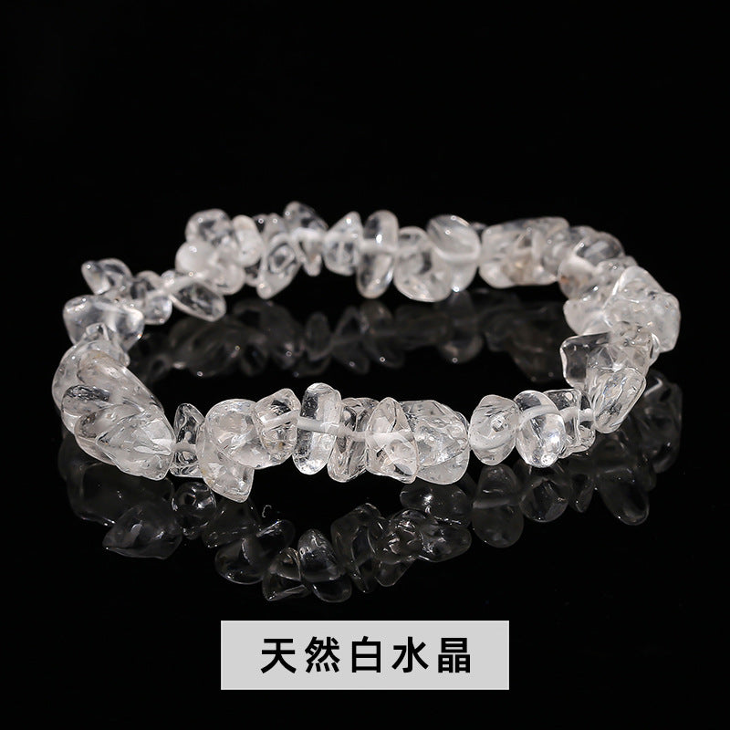 Wholesale natural crystal agate colorful gravel elastic bracelet