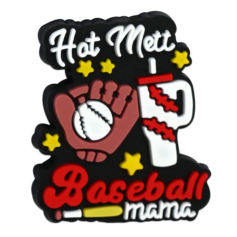 Wholesale Random 100pcs Cartoon Baseball Sports Beads  Focus Beads