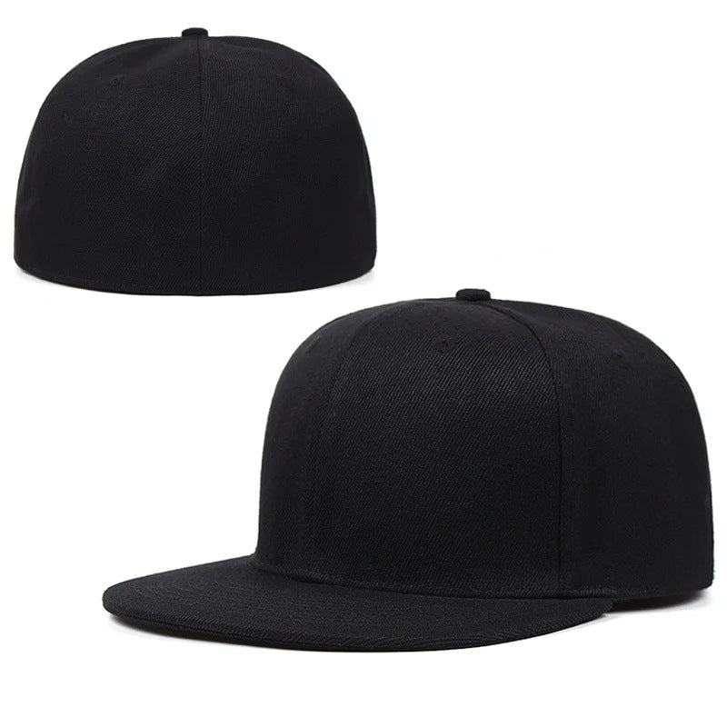 Wholesale Back Closure Full Wrap Fashion Solid Color Flat Brim Baseball Cap