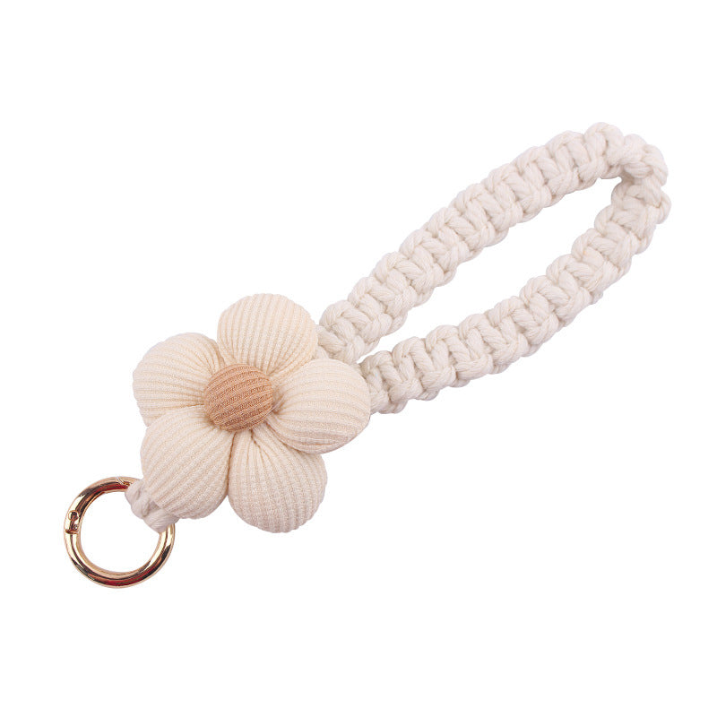 Wholesale Cute Flower Cotton Pure Handmade Heaving Keychain