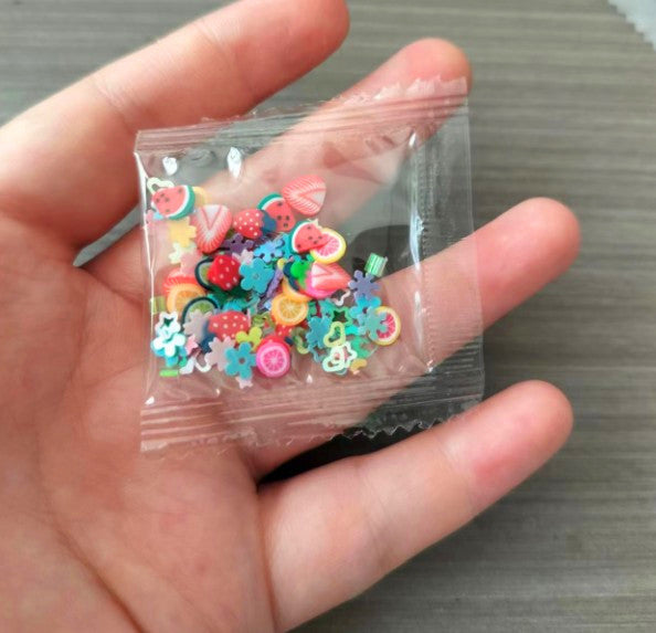 Wholesale 10pcs 5mm Plastic Bagged Simulation Broken Candy Broken Sequins Empty Tube Pen Diy Jewelry Accessories